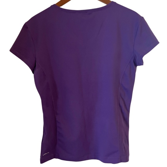 ADIDAS Climalite Dark Purple Short Sleeve Workout T Shirt Size Large - Picture 2 of 6
